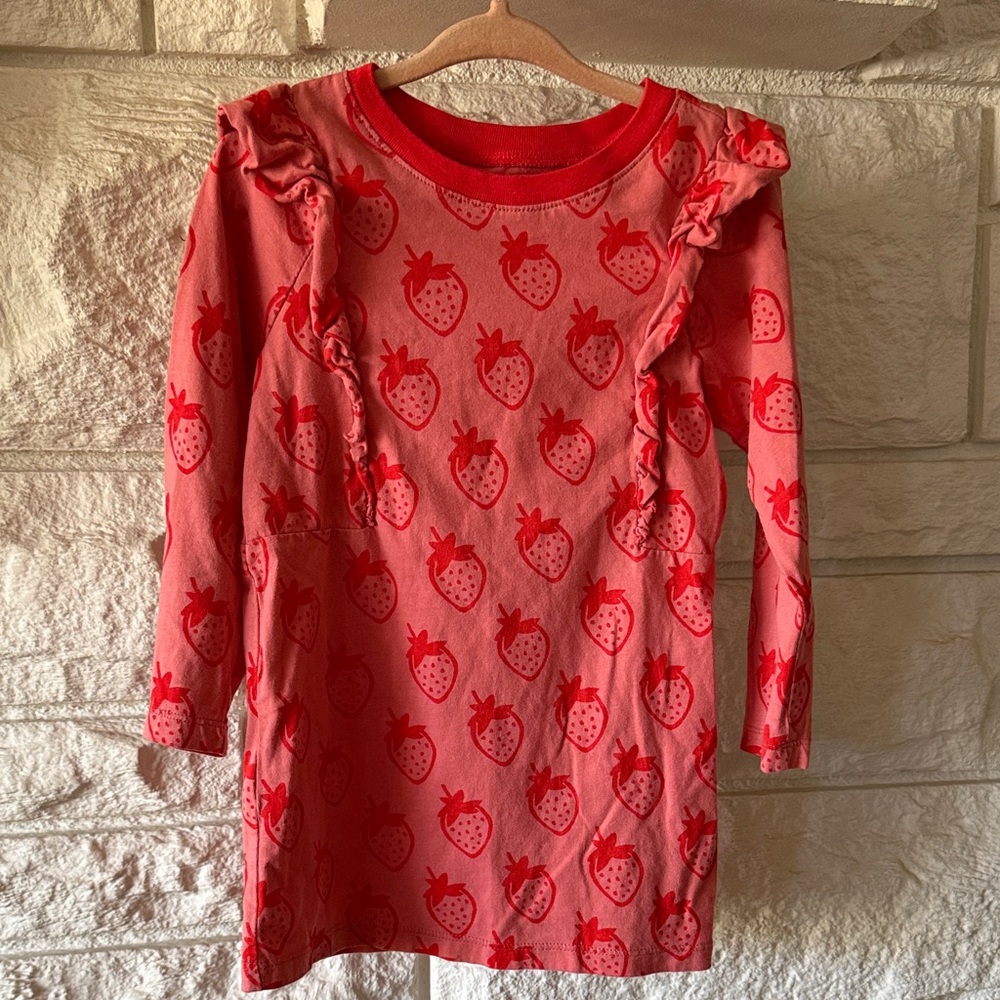 🍓Tea Collection Red Strawberry Print Dress - Size 3